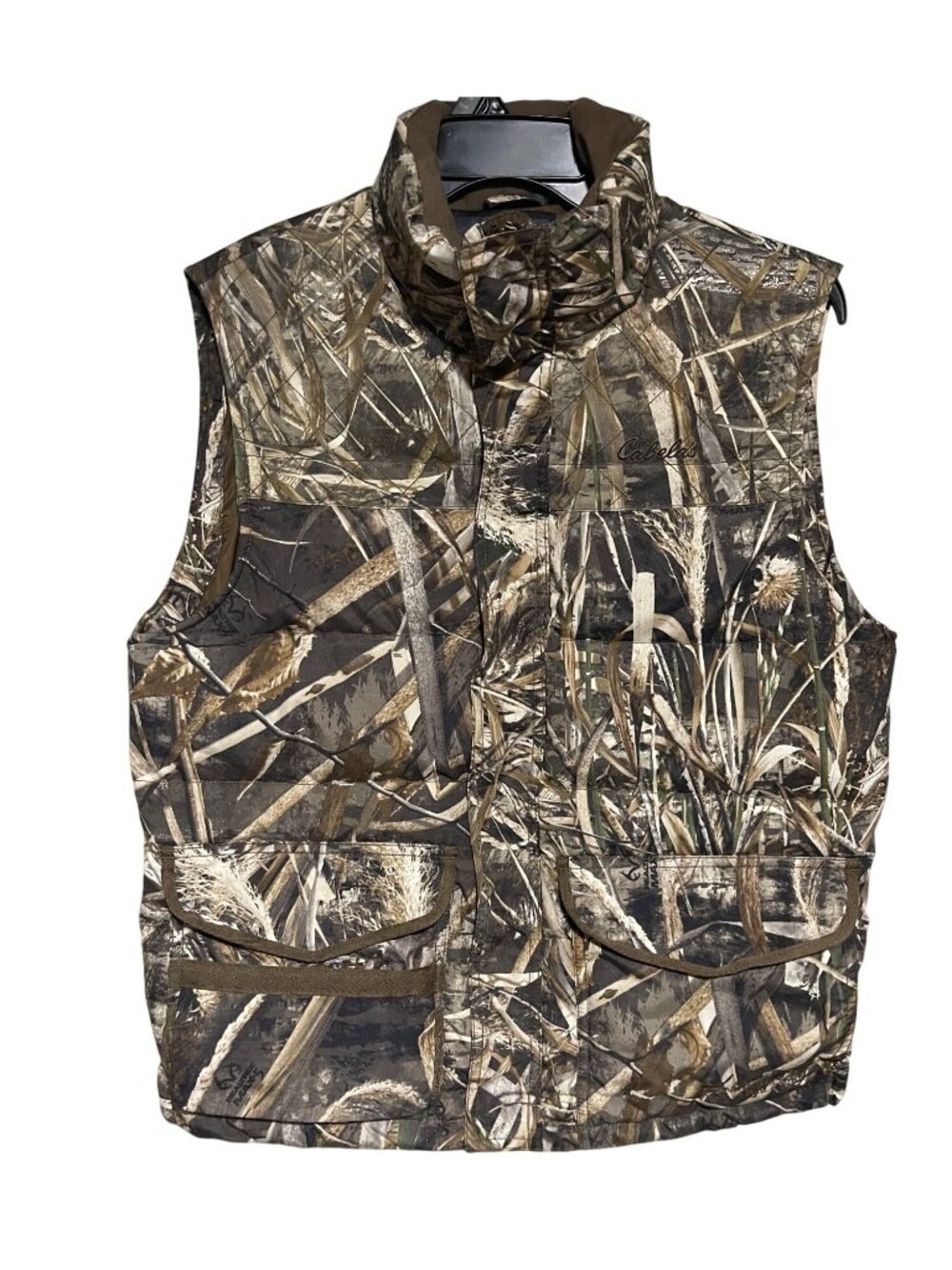 Cabelas Camouflage Goose Down Insulated Vest Mens M Water Repellent Hunting Gear
